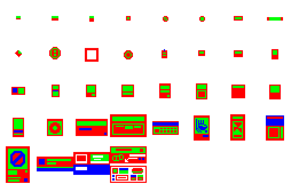 Color mask sprite atlas for all the decals in the scene. Decals are batched with the SRP Batcher.